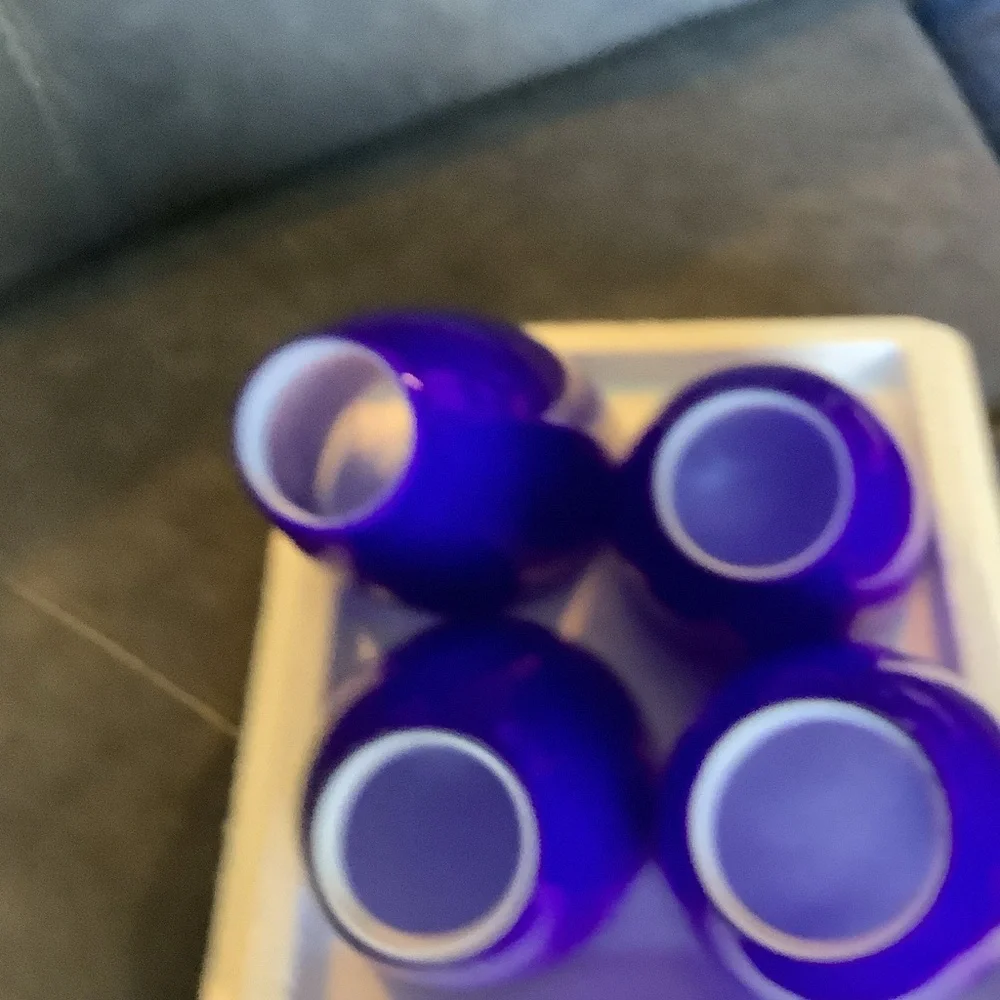 Set of 4 blue Decorative Glass light globes‎